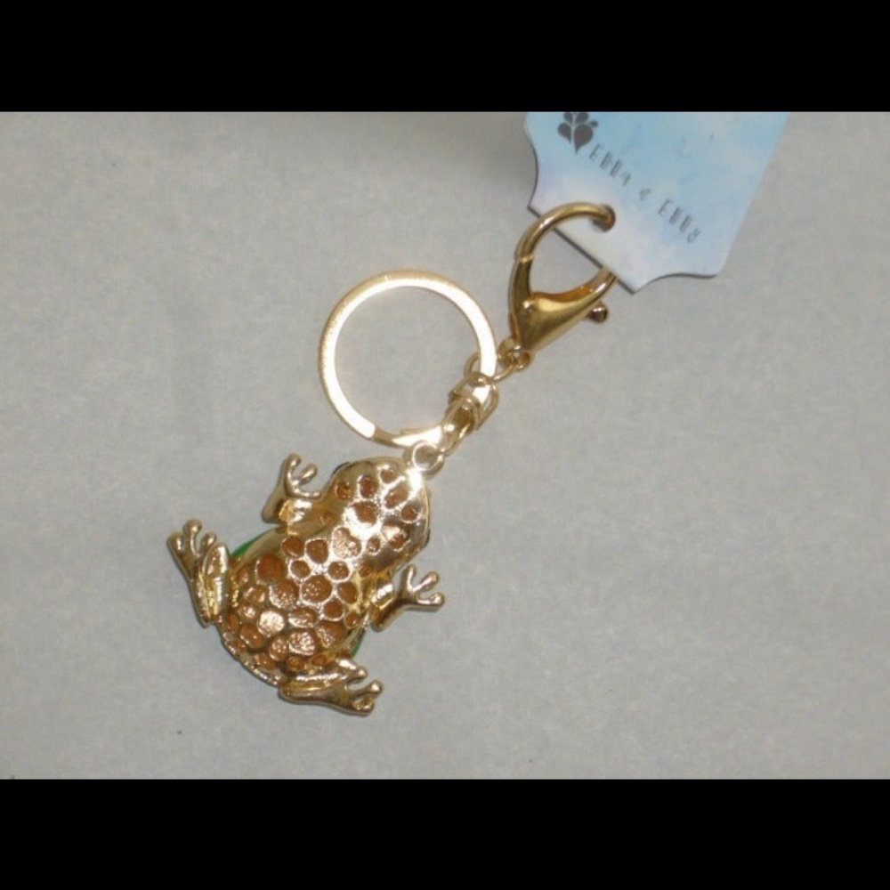 ♥️- Green & White Frog Prince Purse Charm - Picture 7 of 7